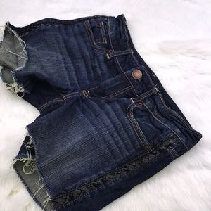 AEO like new leather side detail cut off shorts 2